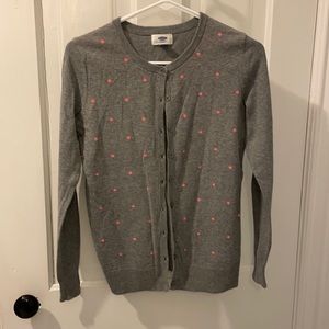 Old Navy Crewneck Cardigan, Gray, Size XS